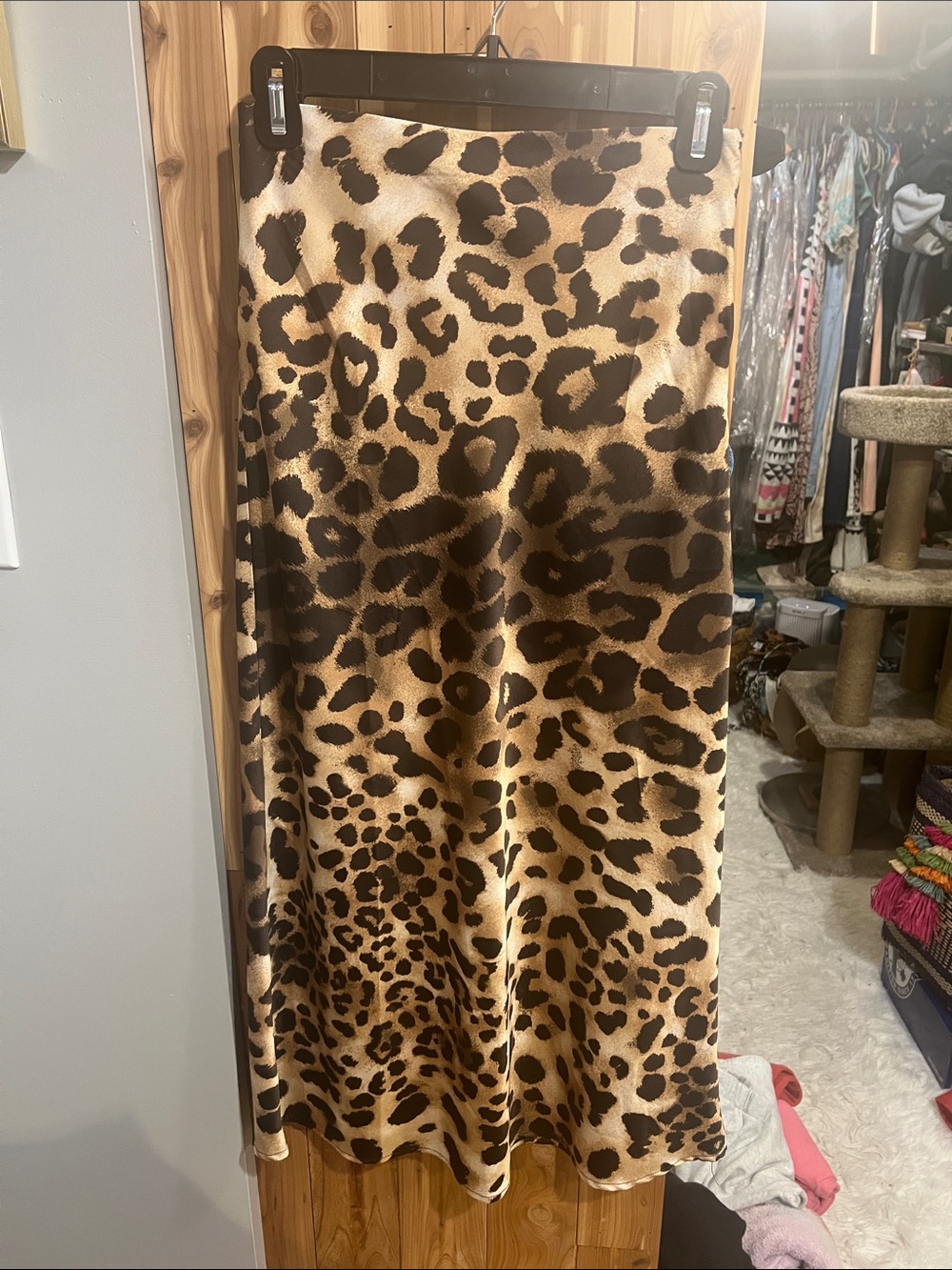 Forever 21 Leopard Print Satin Maxi Skirt - Brown & Black